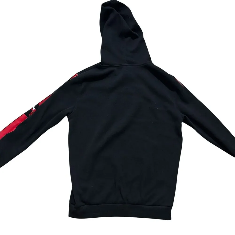 Chicago Bulls Hoodie Mens Small Black Fleece Sweatshirt Pullover NBA